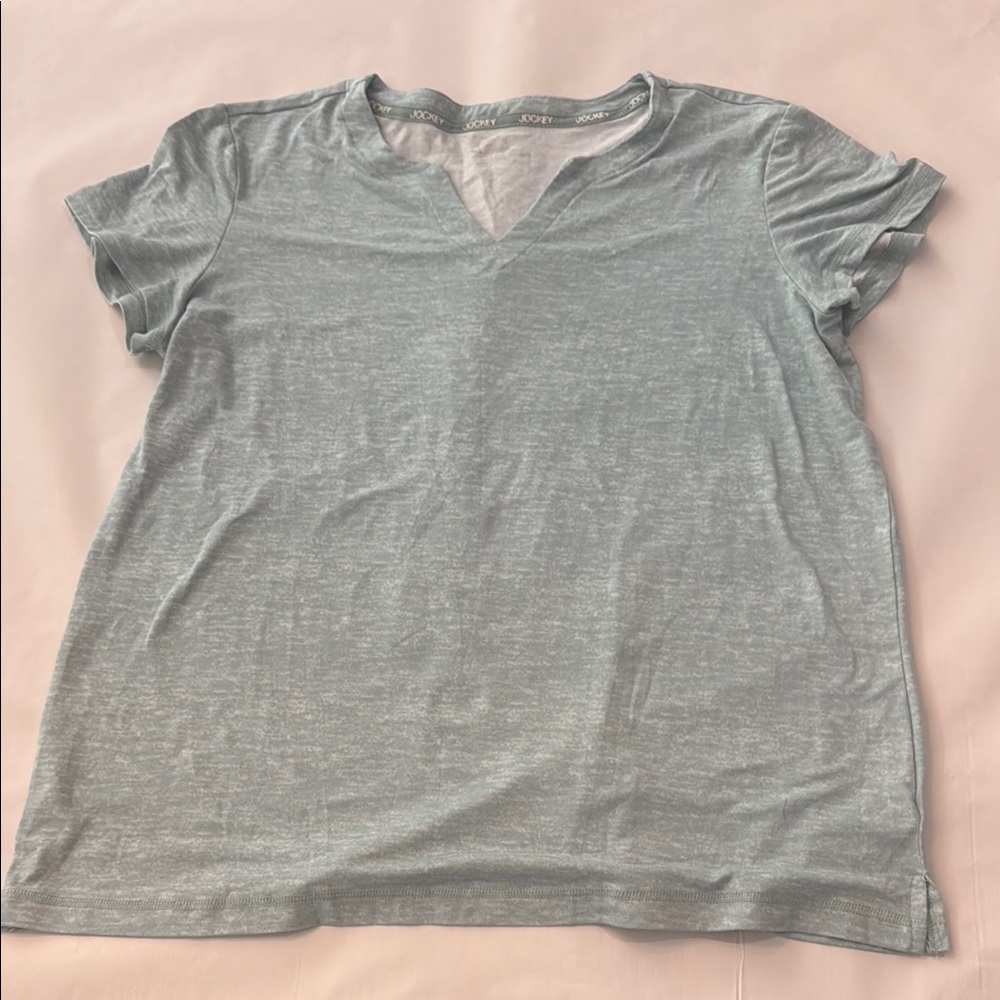 Women's Light Green V-Neck Top
